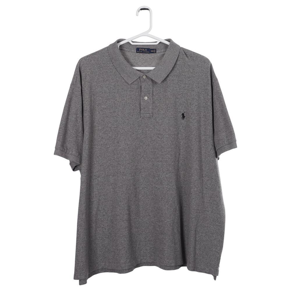 Polo Ralph Lauren Polo Shirt Men 5XB Gray Cotton Short Sleeve Pony Logo Casual